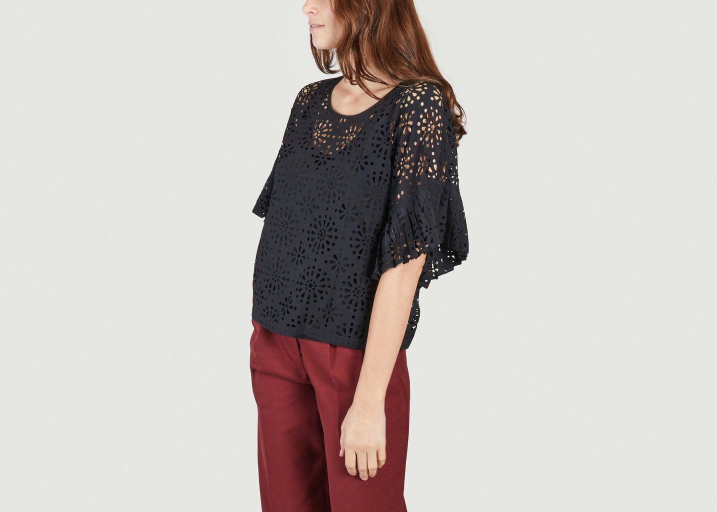 L'exception Blouse Perforé Noir See By Chloé