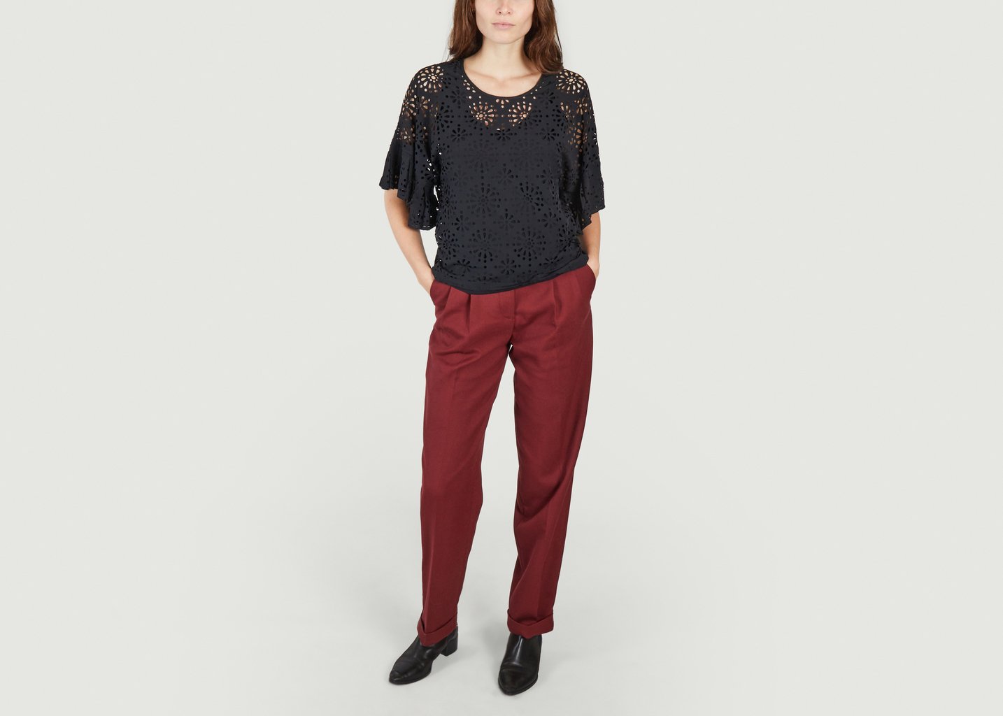 L'exception Blouse Perforé Noir See By Chloé