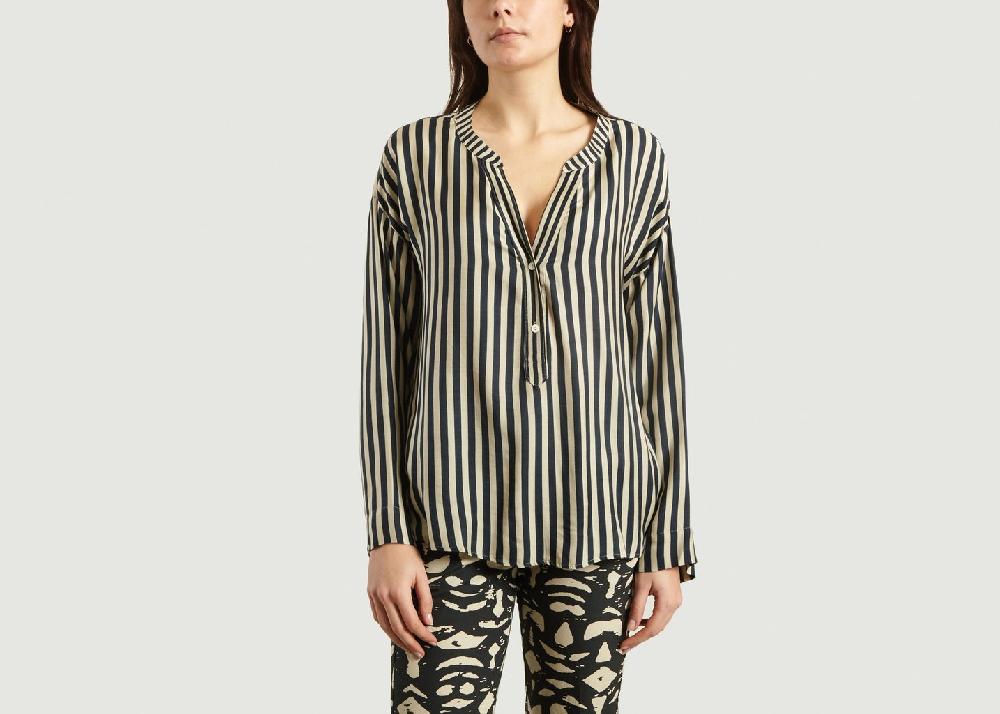 l'exception Blouse Rayée Cobra Noir Diega
