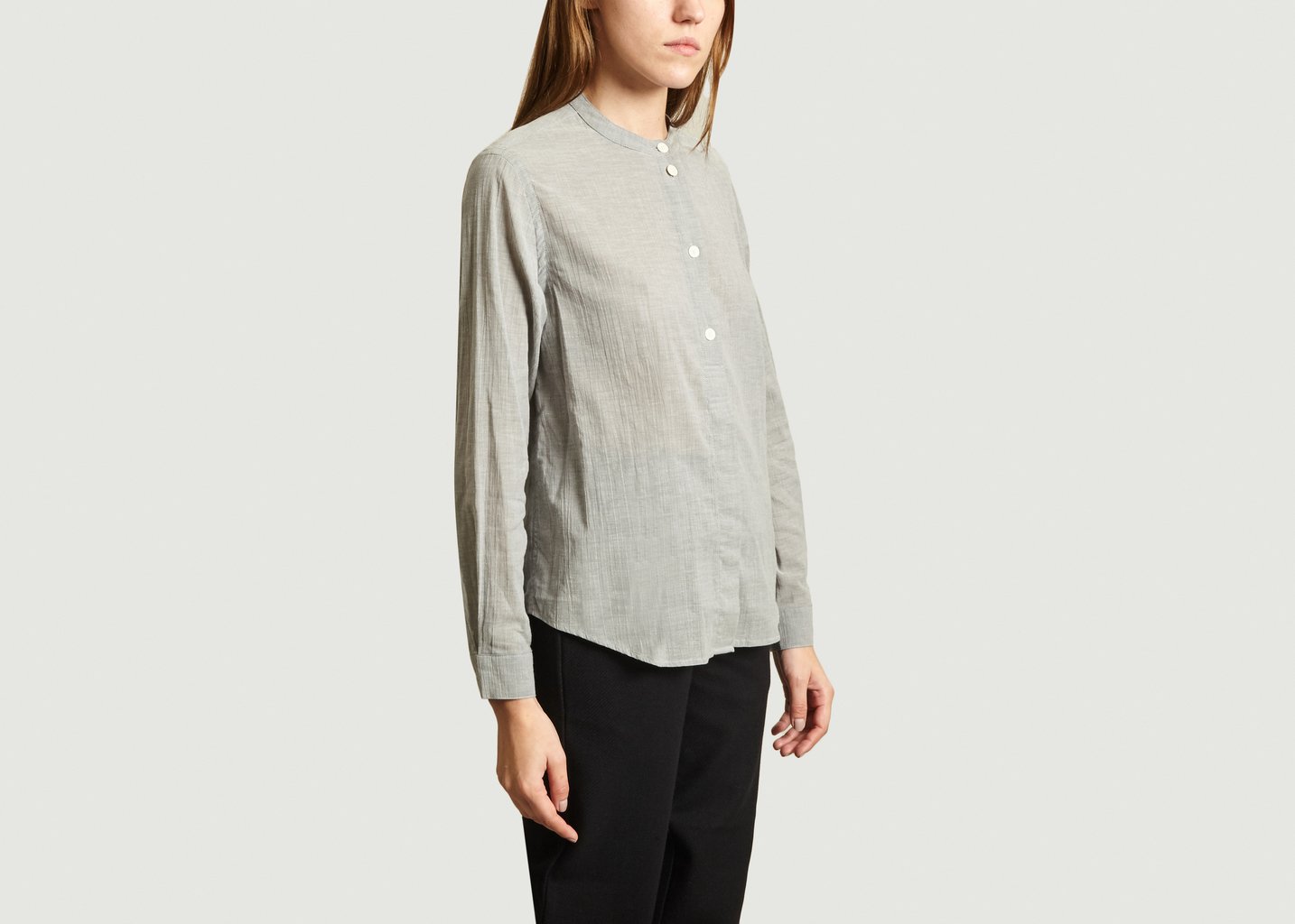 L'exception Blouse Unie Grandad Gris Léger Folk
