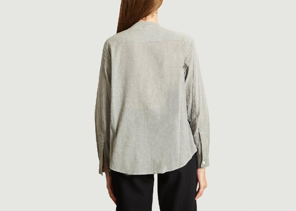 L'exception Blouse Unie Grandad Gris Léger Folk