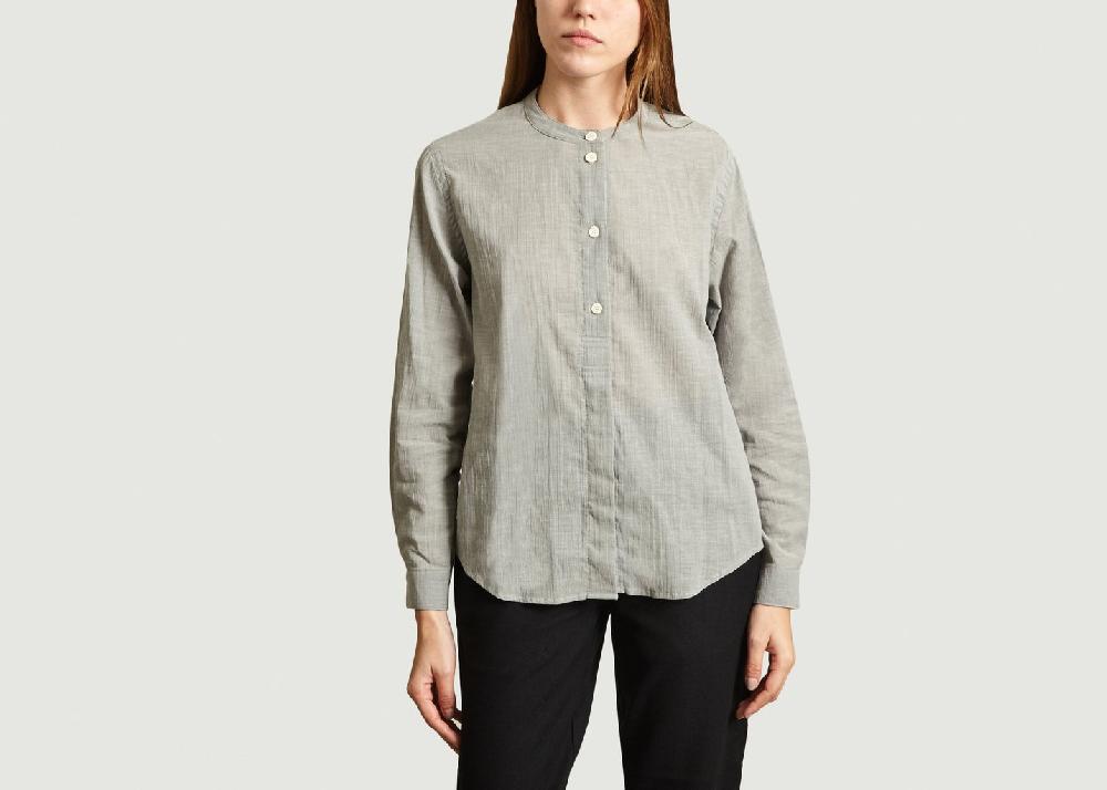 l'exception Blouse Unie Grandad Gris Léger Folk