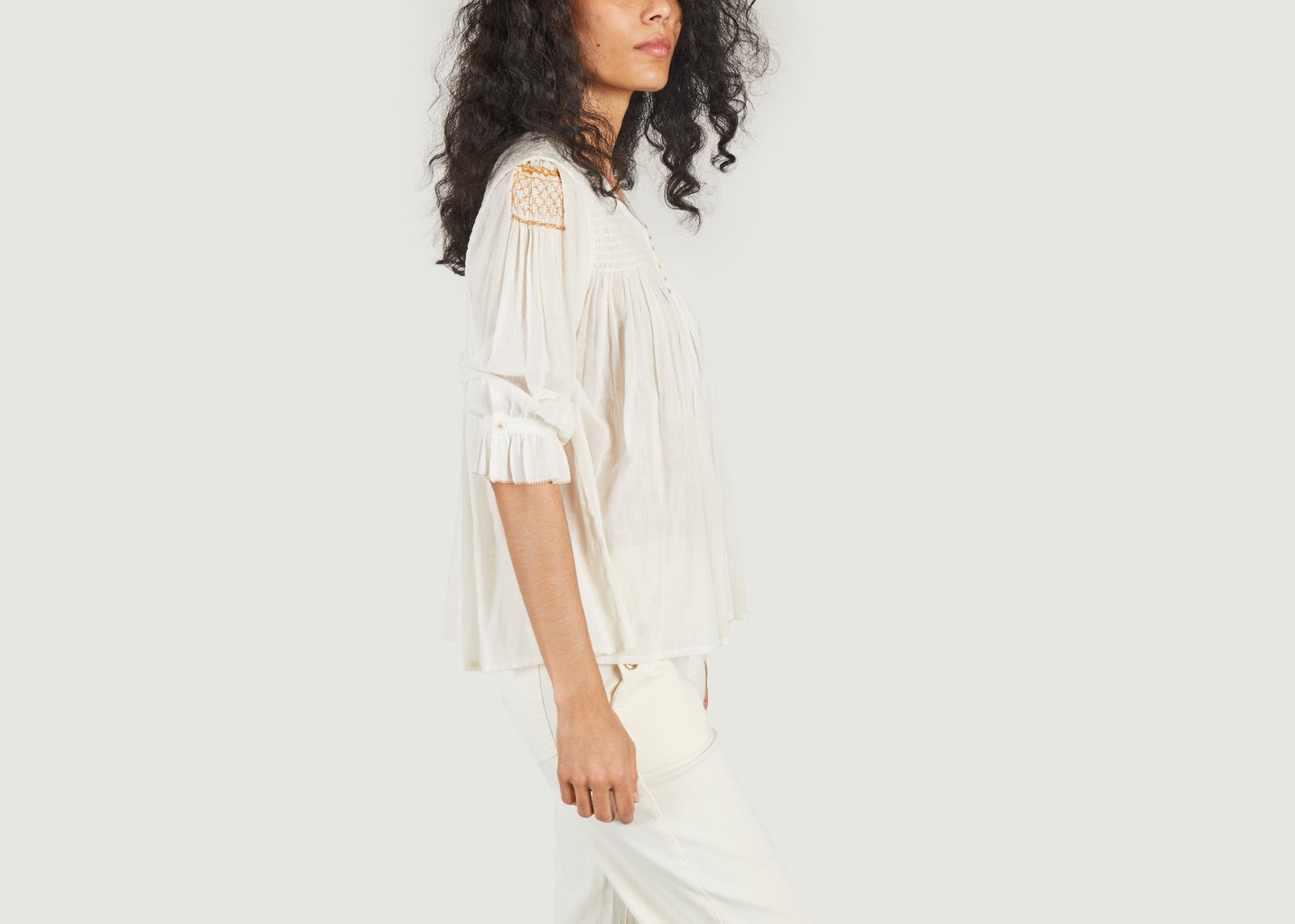 L'exception Blouse Voile De Coton Ecru Emile & Ida