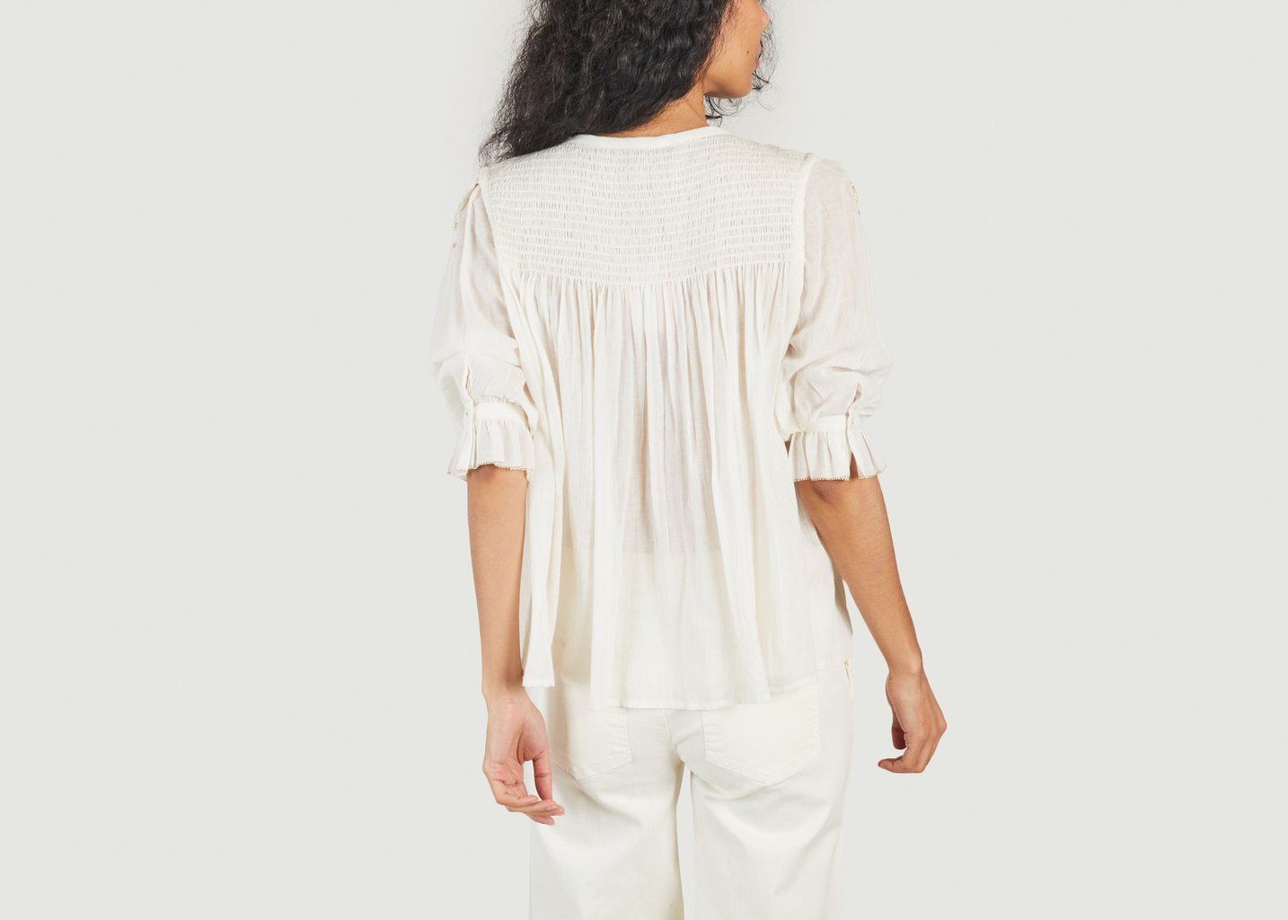 L'exception Blouse Voile De Coton Ecru Emile & Ida