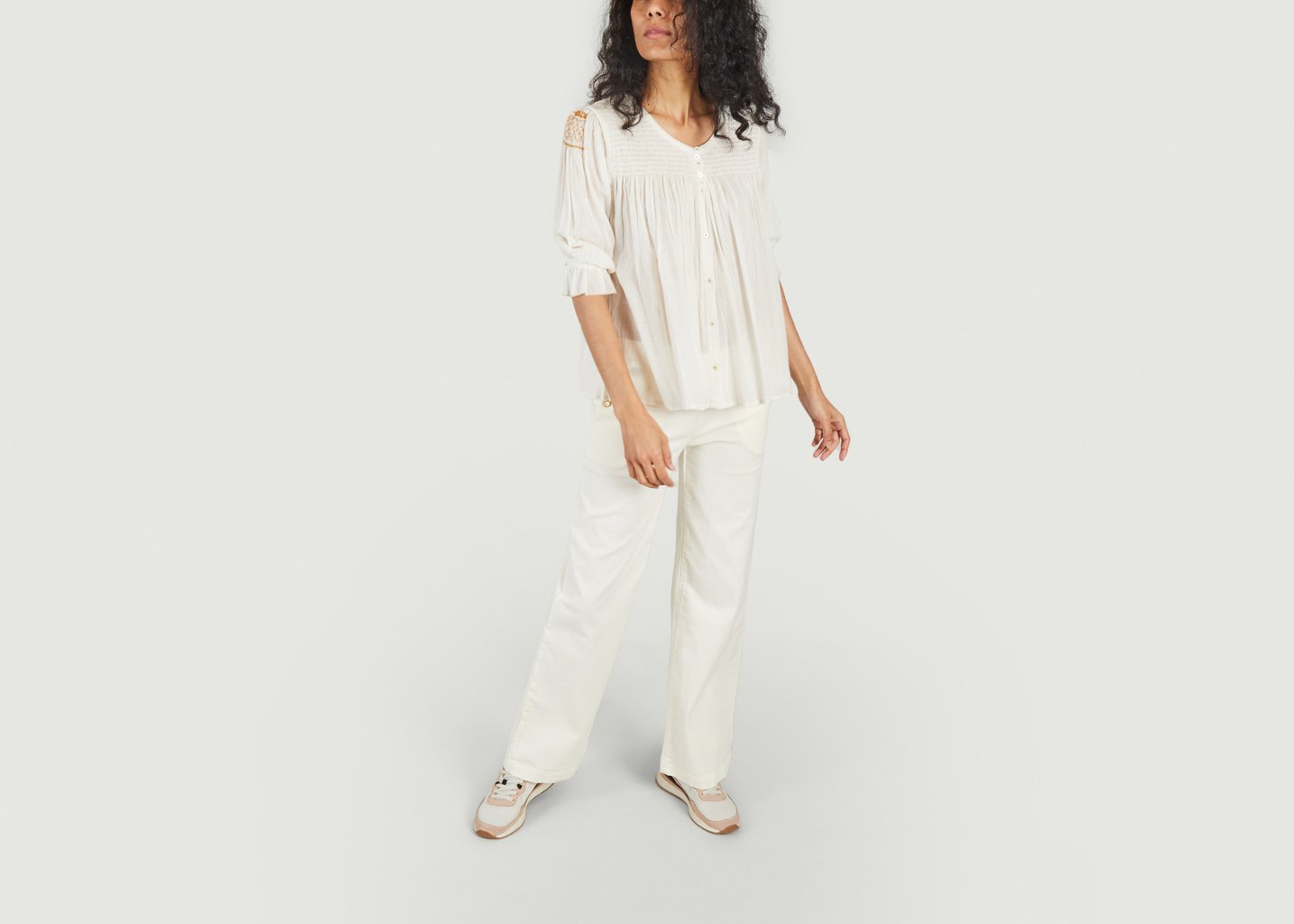 L'exception Blouse Voile De Coton Ecru Emile & Ida