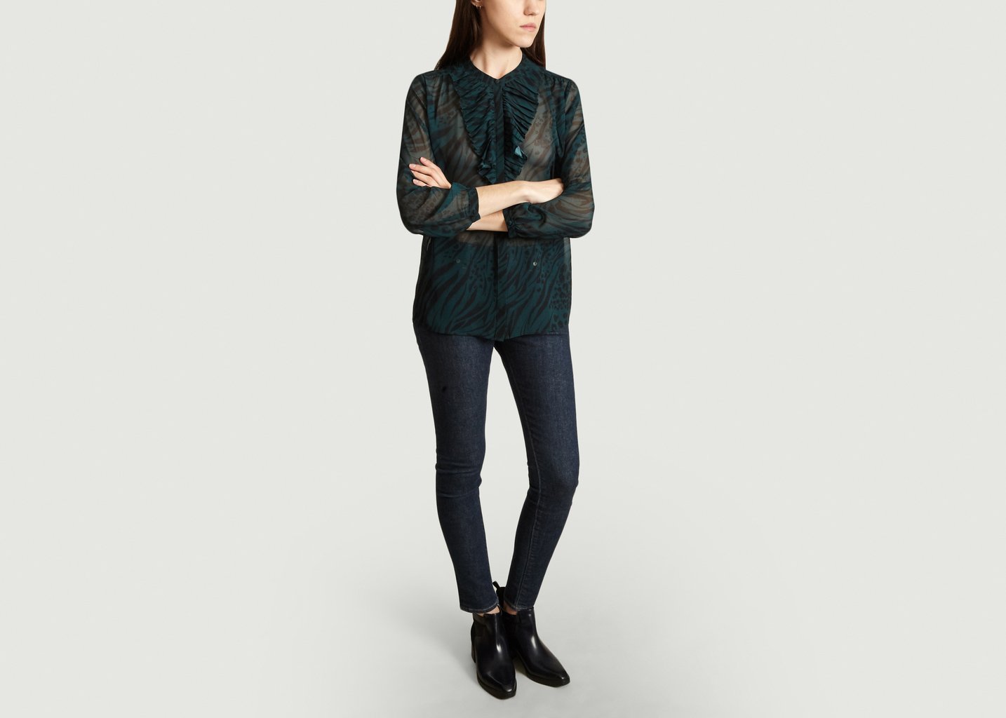 L'exception Blouse Voile Vert Foncé Tara Jarmon