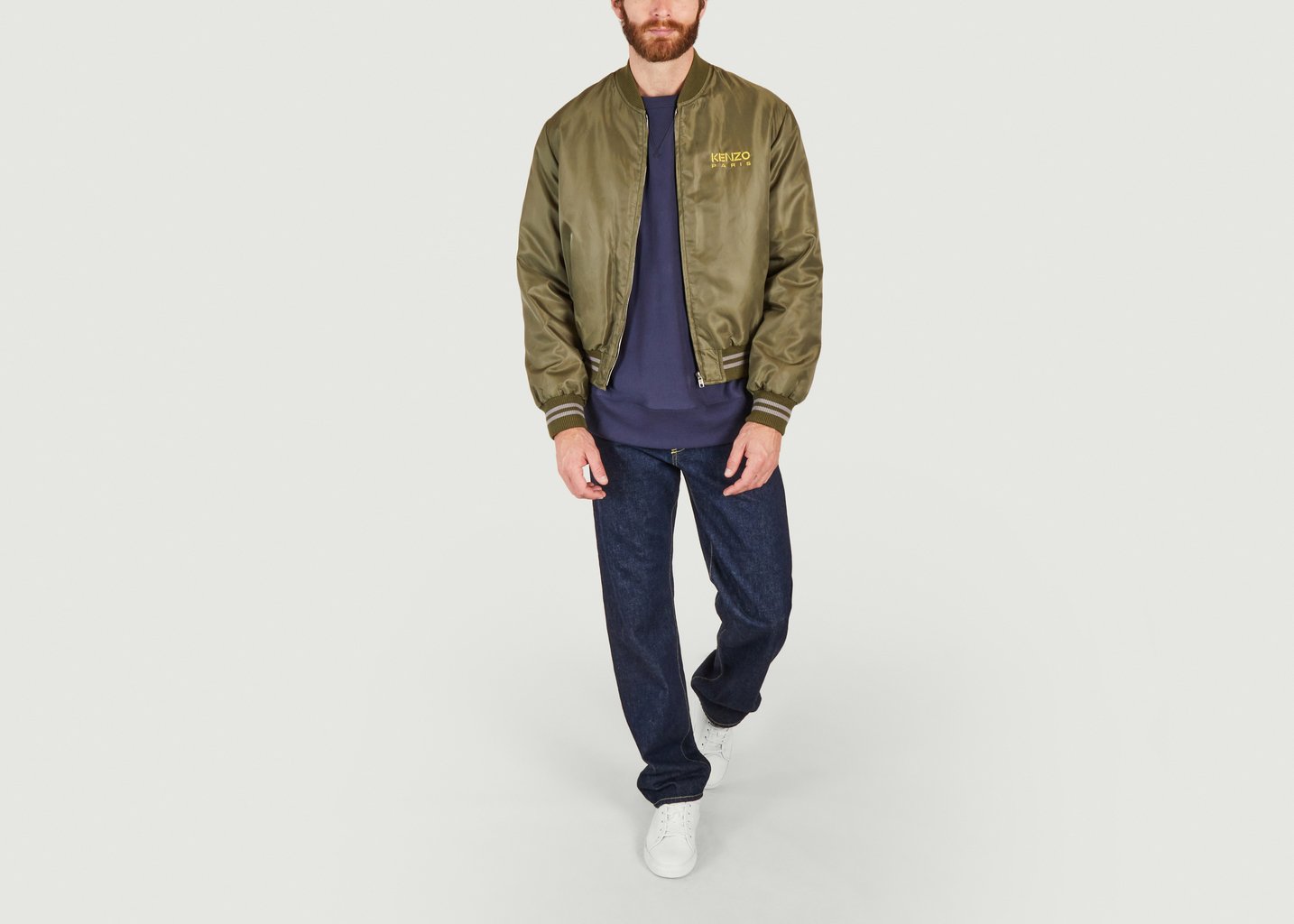 L'exception Blouson Bomber Siglé Khaki Kenzo