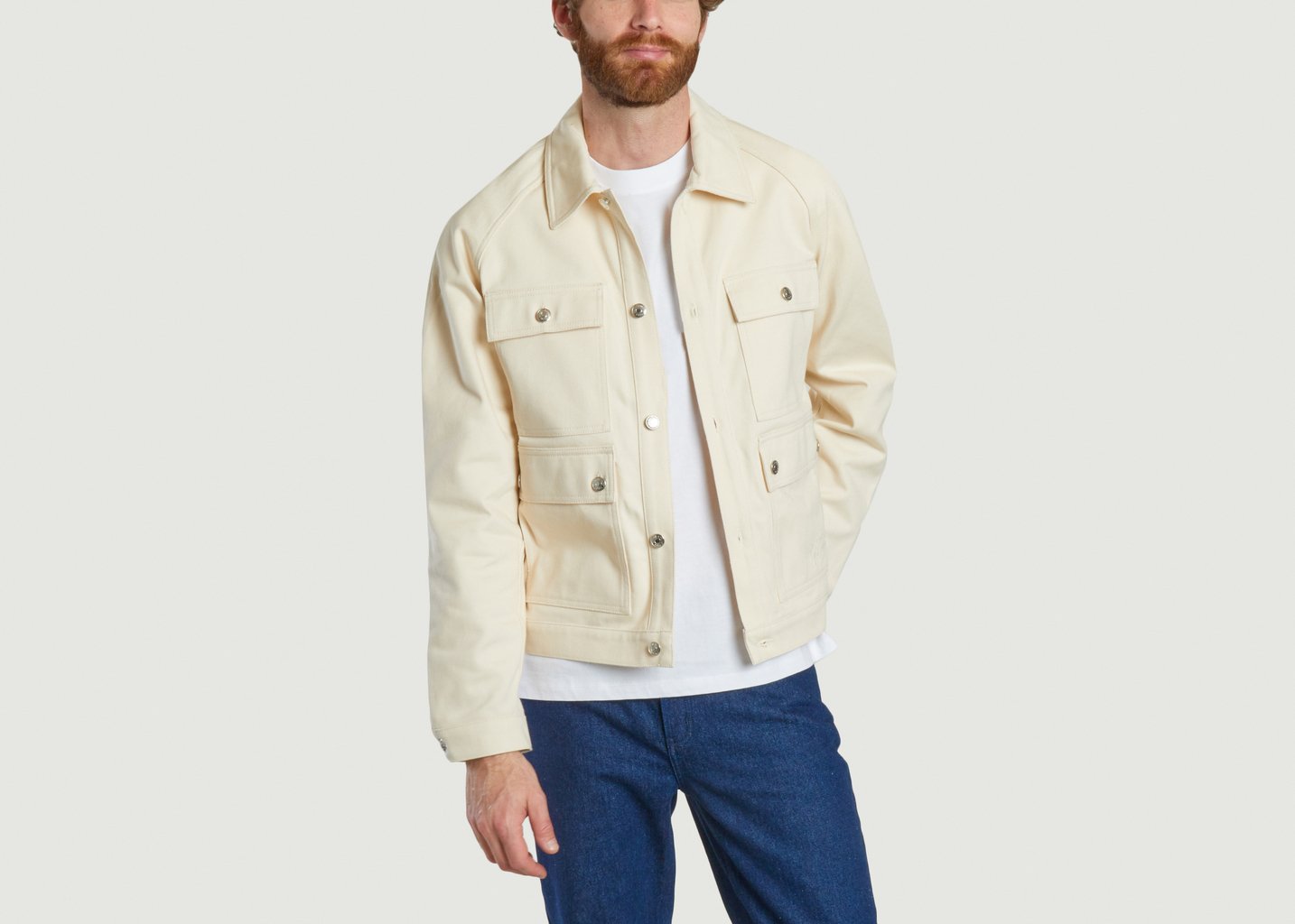 L'exception Blouson Workwear Beige Maison Kitsuné