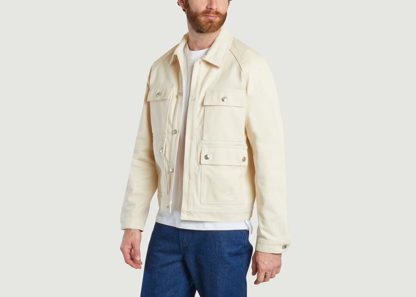L'exception Blouson Workwear Beige Maison Kitsuné