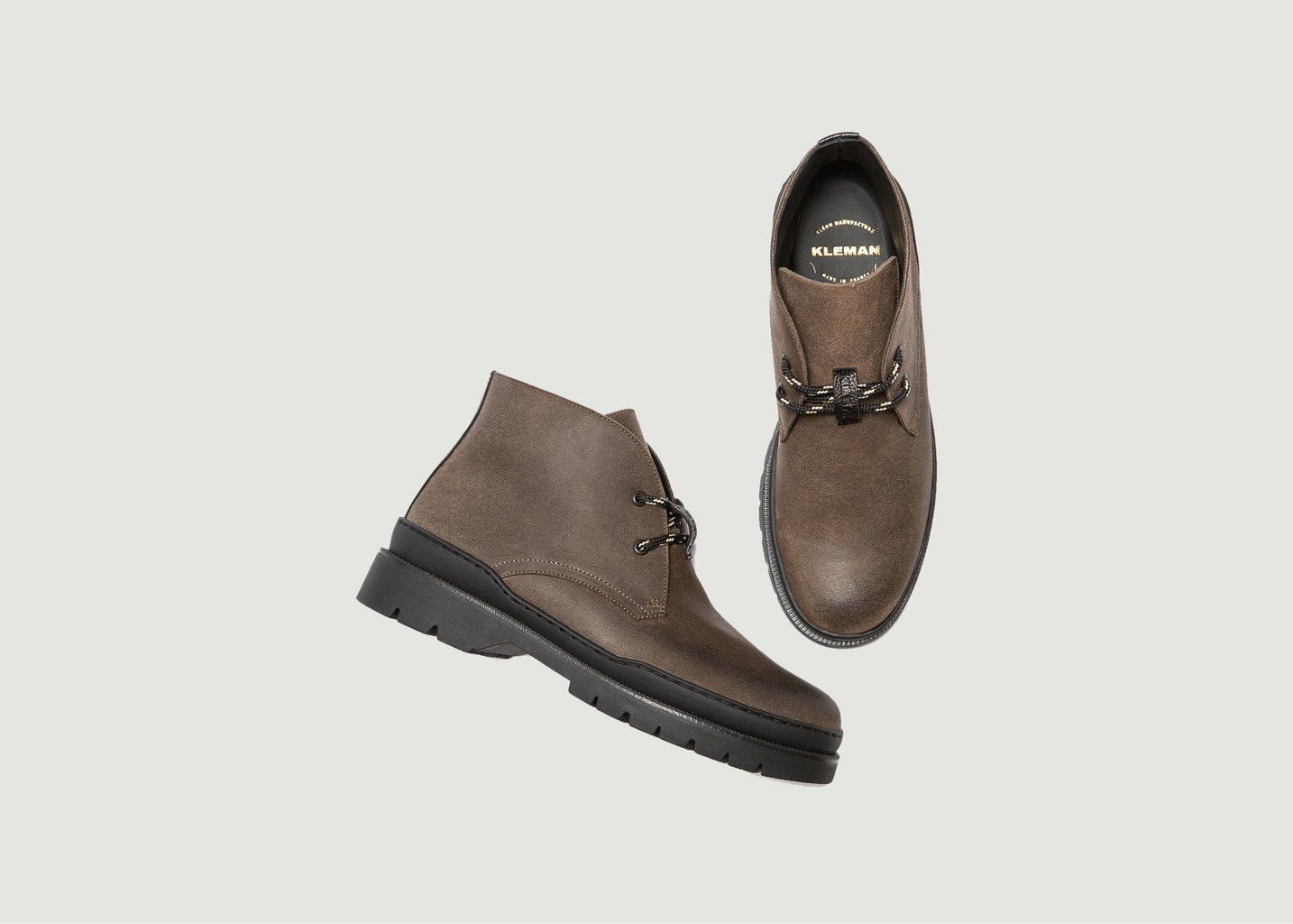 L'exception Boots En Cuir Cagna Brun Kleman