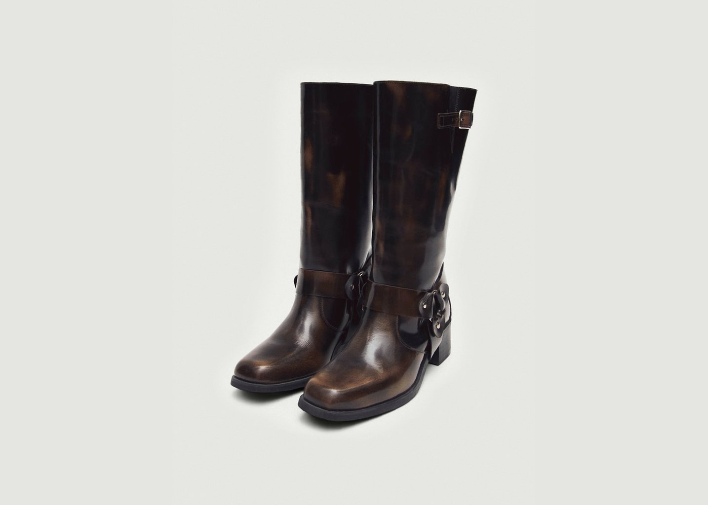 L'exception Bottes Rocky En Cuir Brun Alohas
