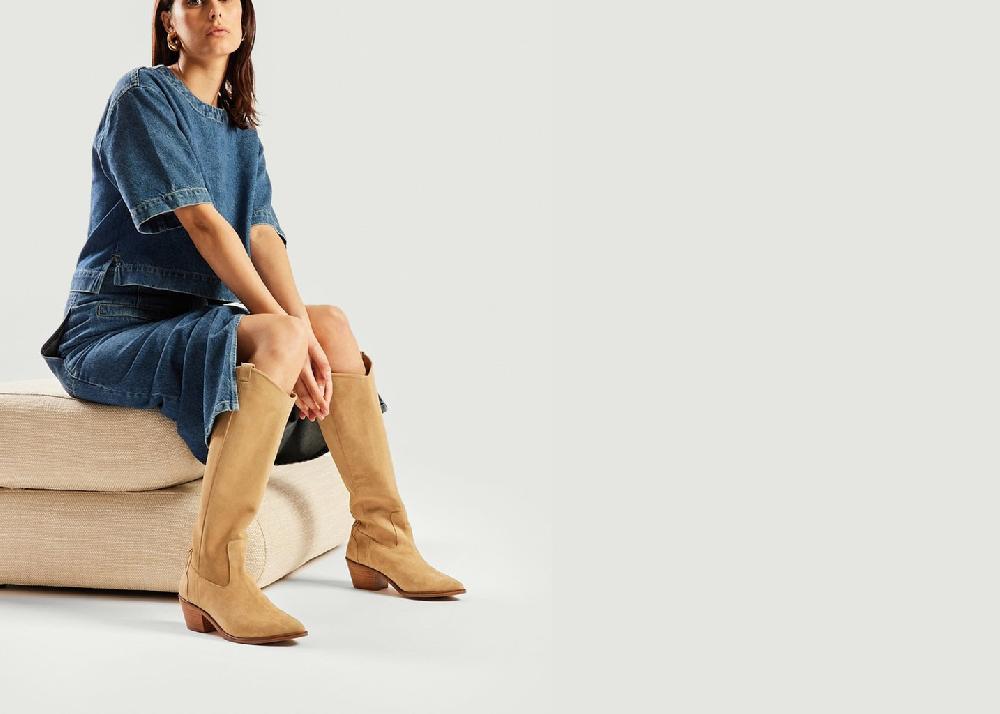 L'exception Bottes Tara Taupe Odaje Ex M.Moustache