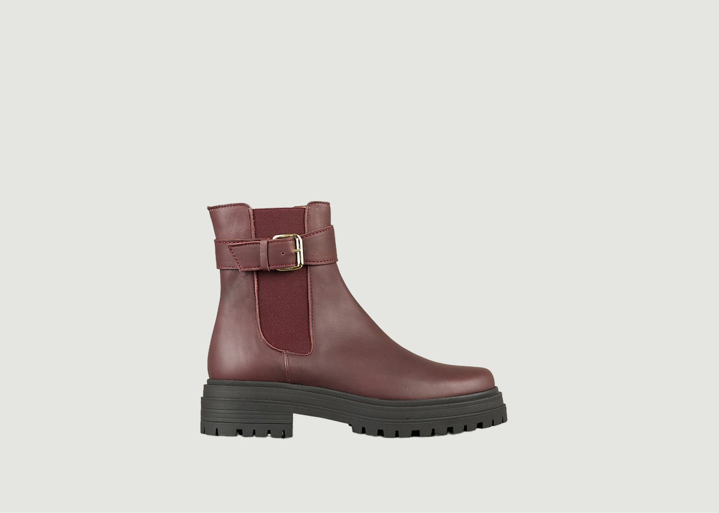 L'exception Bottine Mila En Cuir Prune Tila March