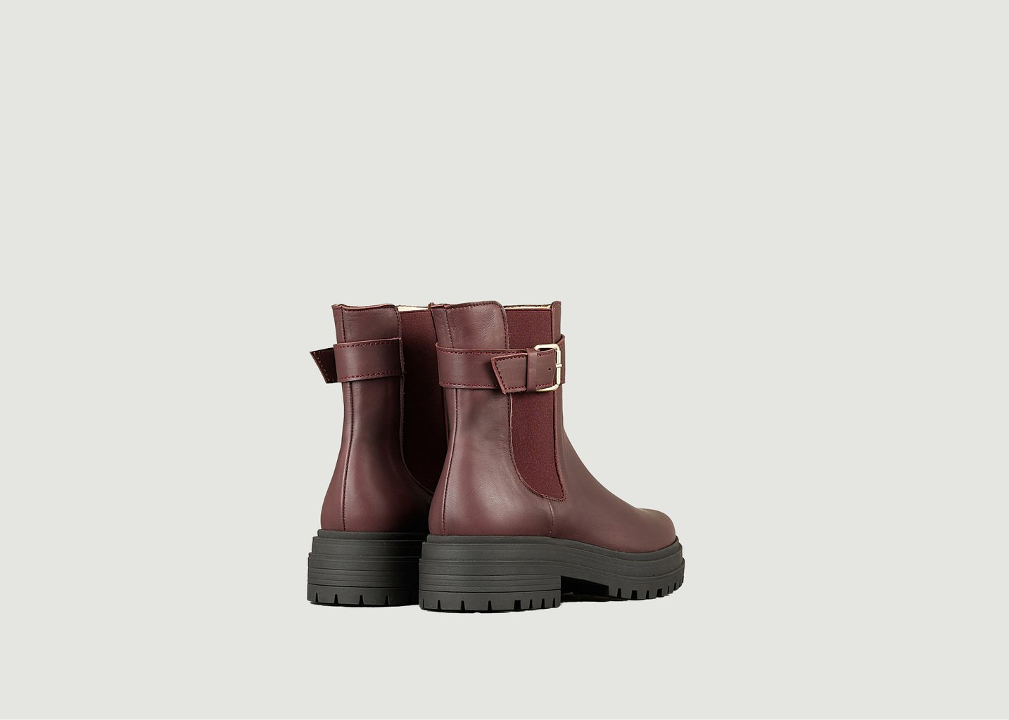 L'exception Bottine Mila En Cuir Prune Tila March