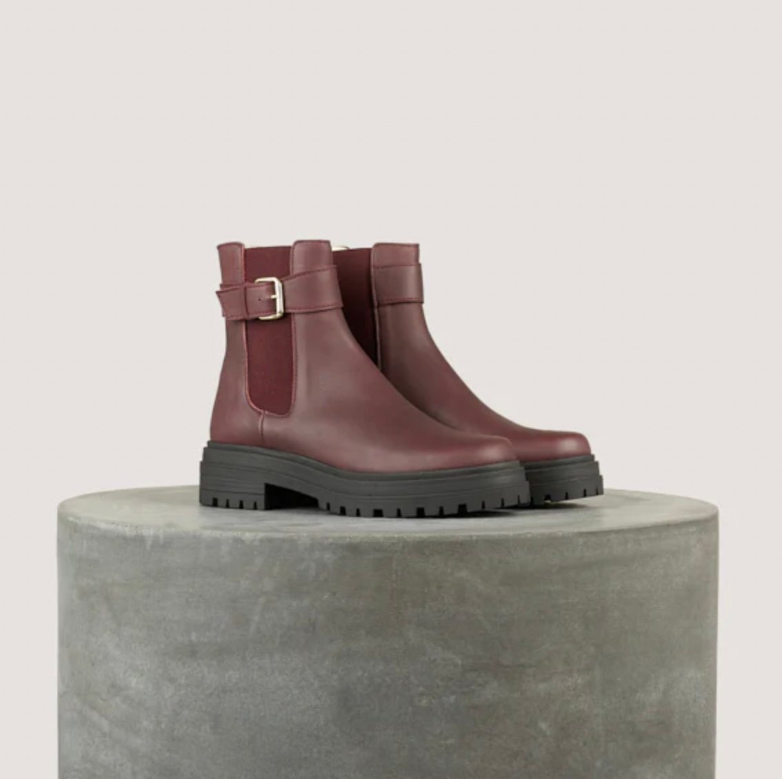 L'exception Bottine Mila En Cuir Prune Tila March