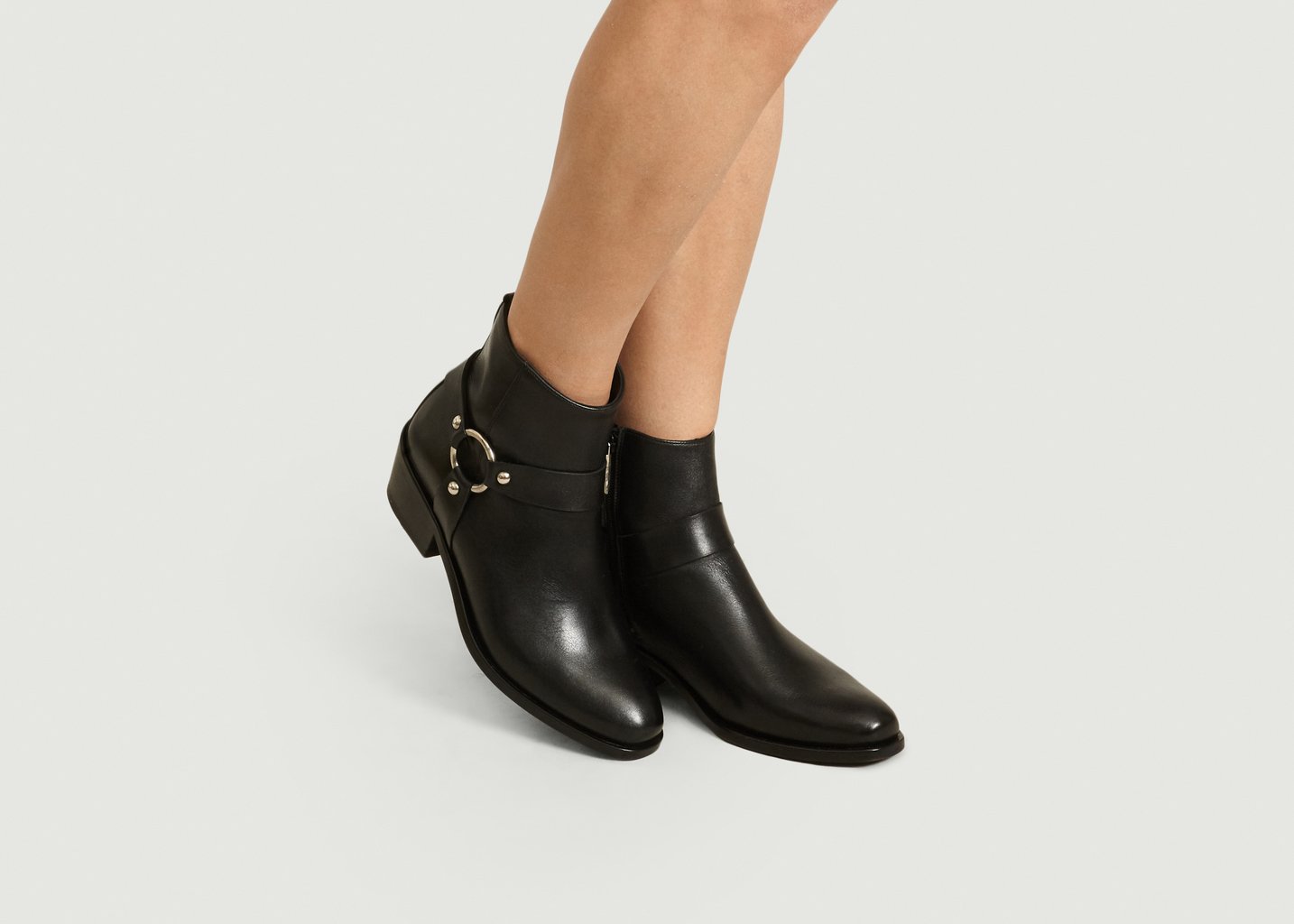 L'exception Bottines En Cuir Freddie Noir Anaki