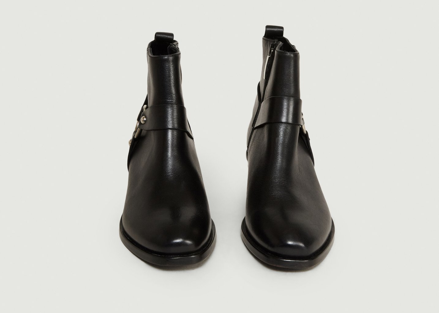 L'exception Bottines En Cuir Freddie Noir Anaki