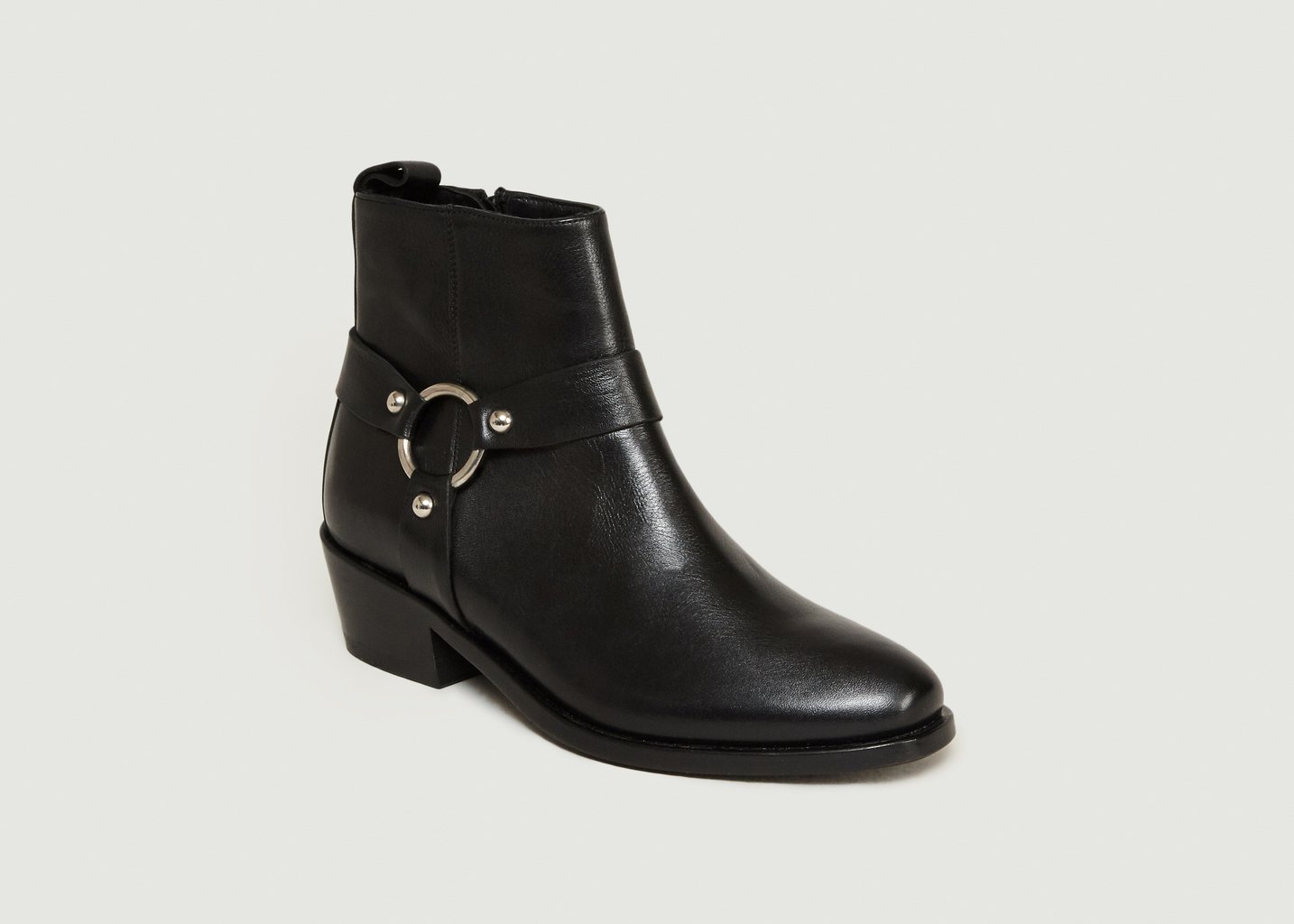 l'exception Bottines En Cuir Freddie Noir Anaki