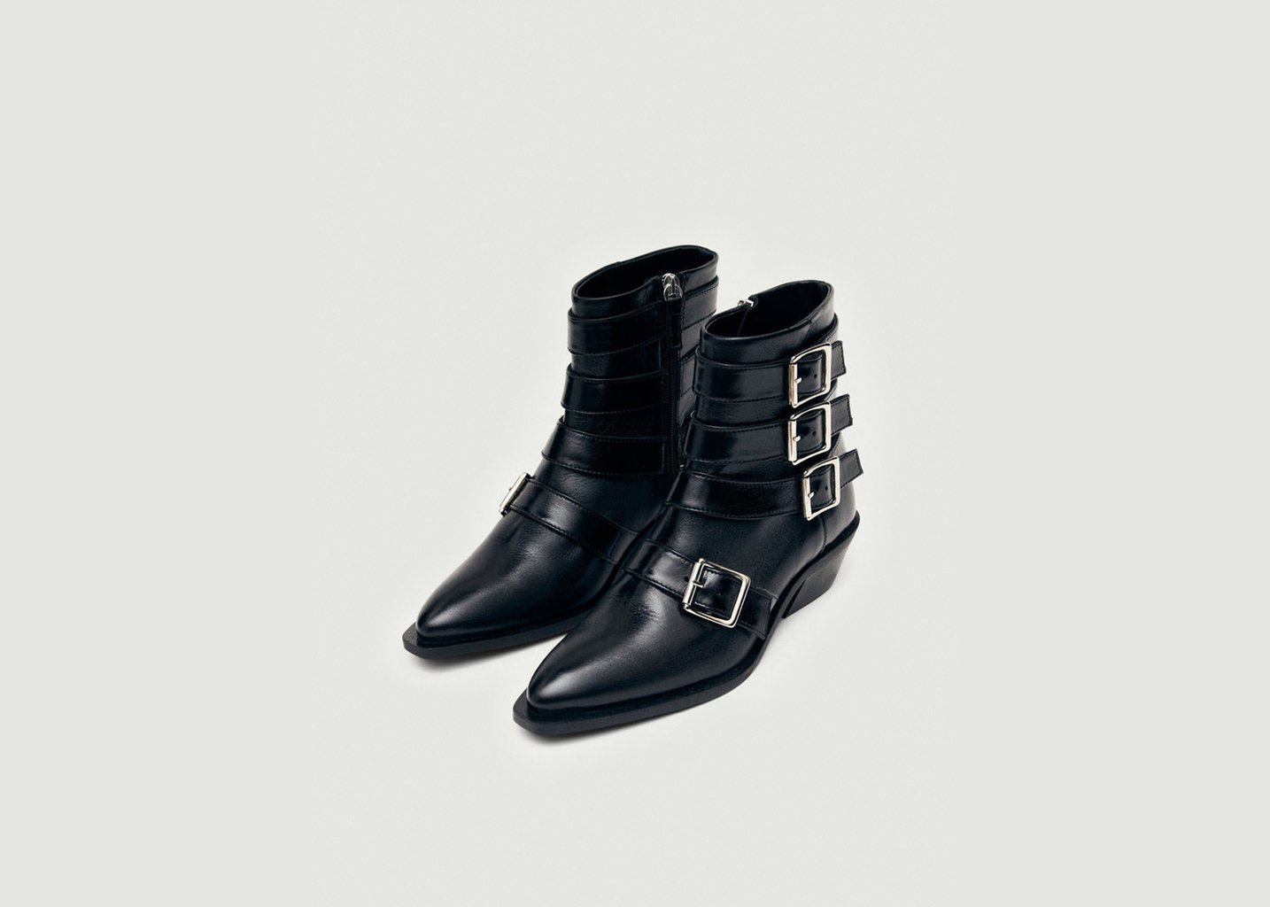 L'exception Bottines Eras En Cuir Noir Alohas