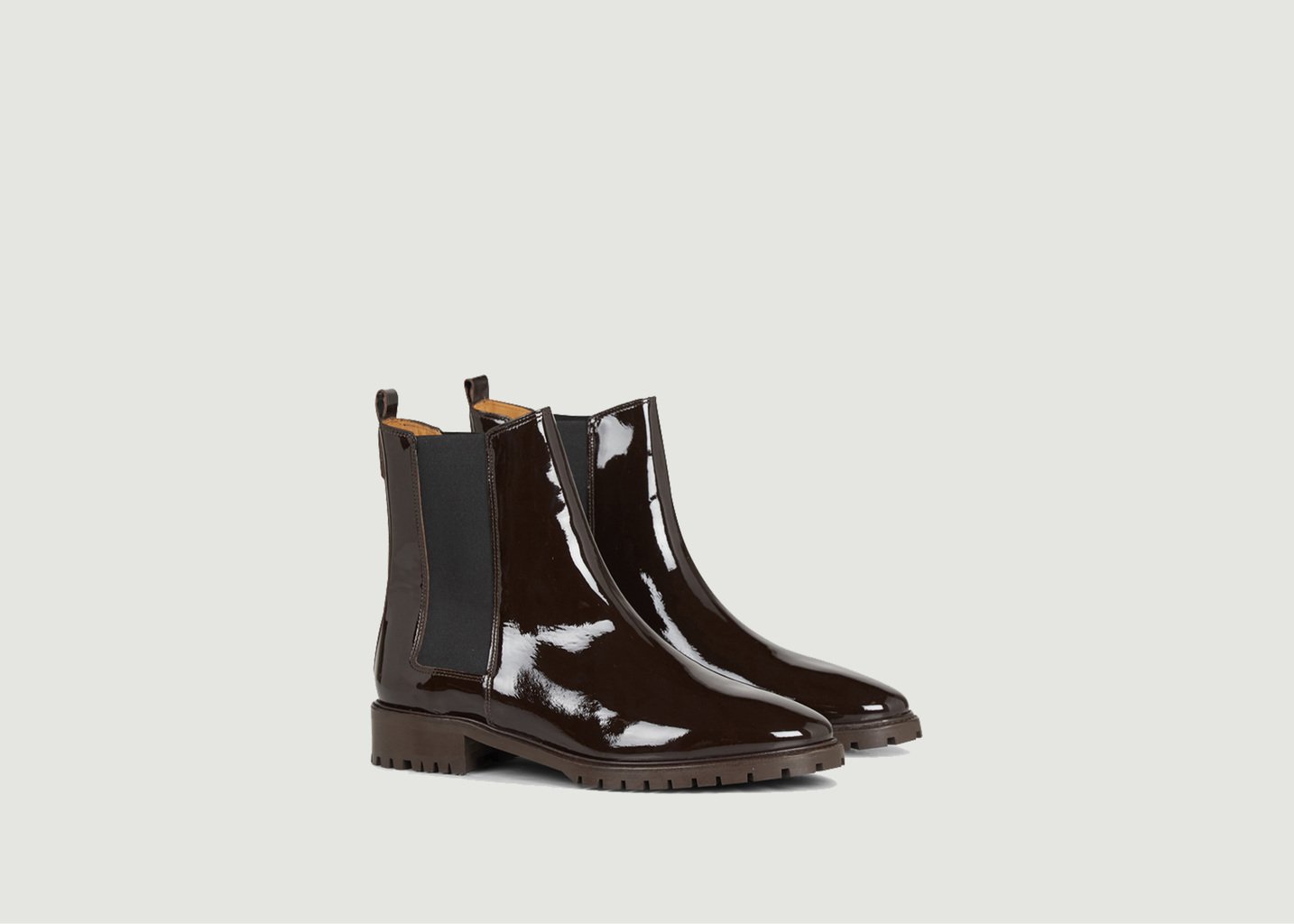 L'exception Bottines Vernis Marron Rivecour