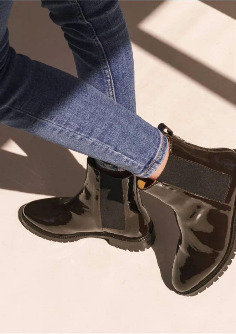 L'exception Bottines Vernis Marron Rivecour