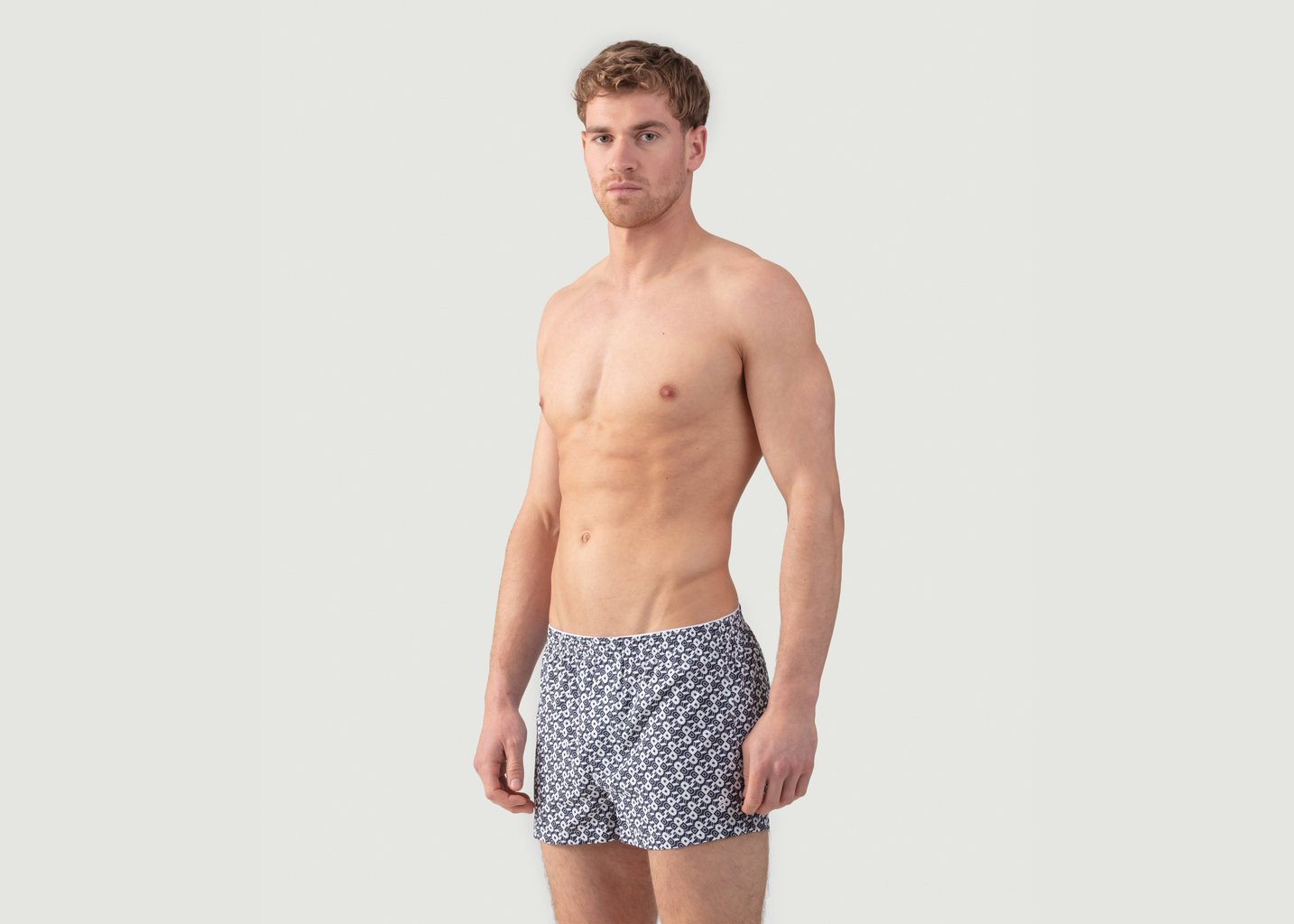 L'exception Boxer Motif RD Bleu Marine Ron Dorff
