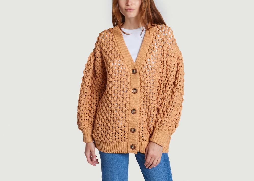 L'exception Cardigan à Pois Beige Farm Rio