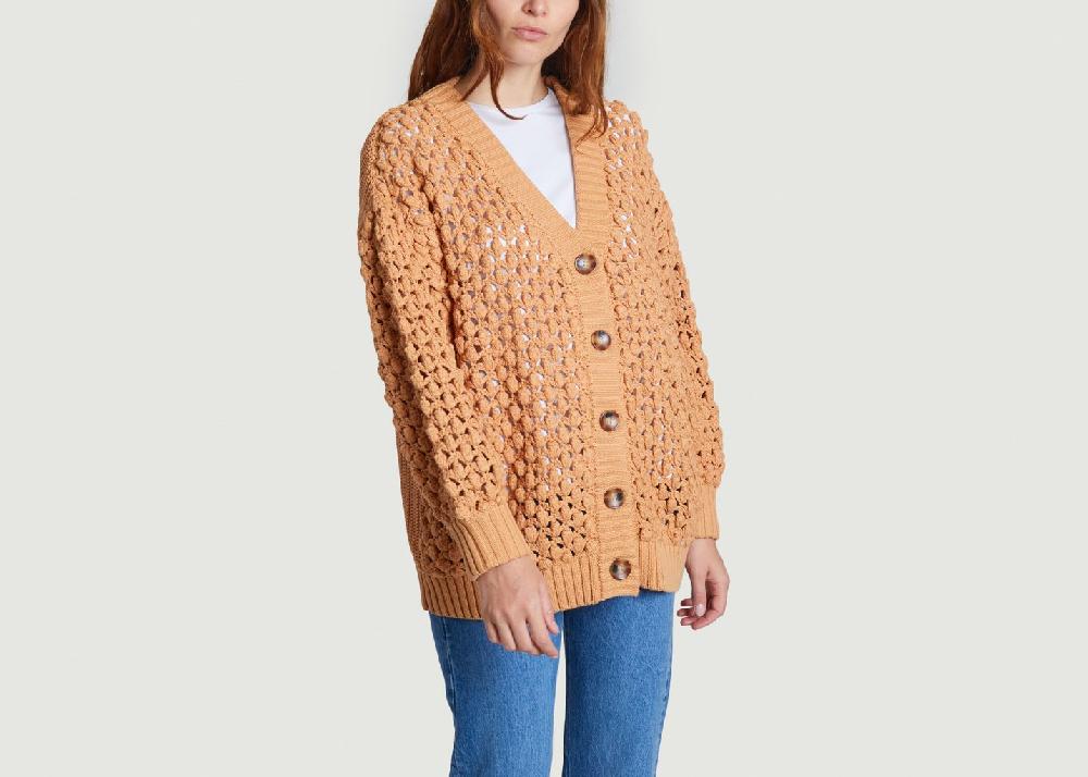 L'exception Cardigan à Pois Beige Farm Rio