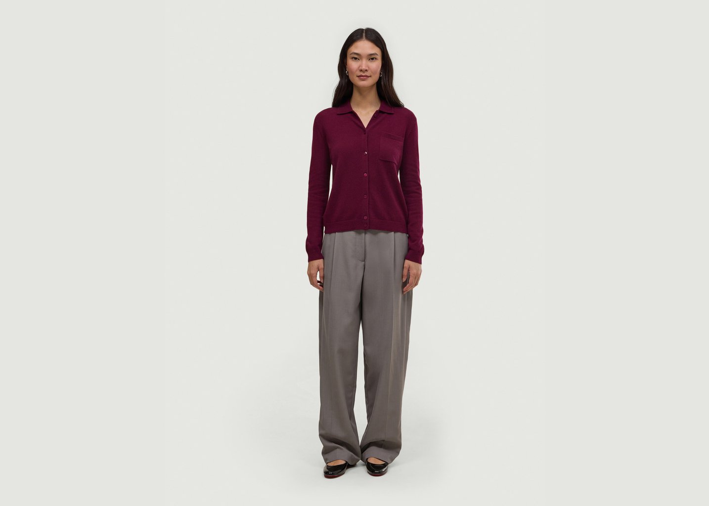 L'exception Cardigan Cachemire Amara Prune Hircus