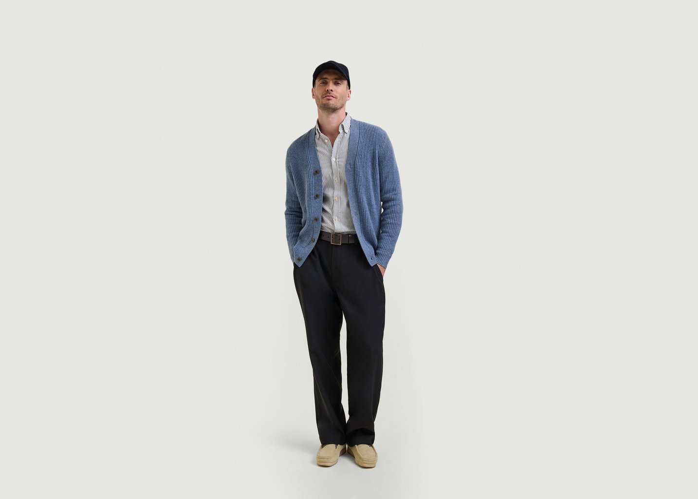 L'exception Cardigan Cachemire Leon Bleu Hircus