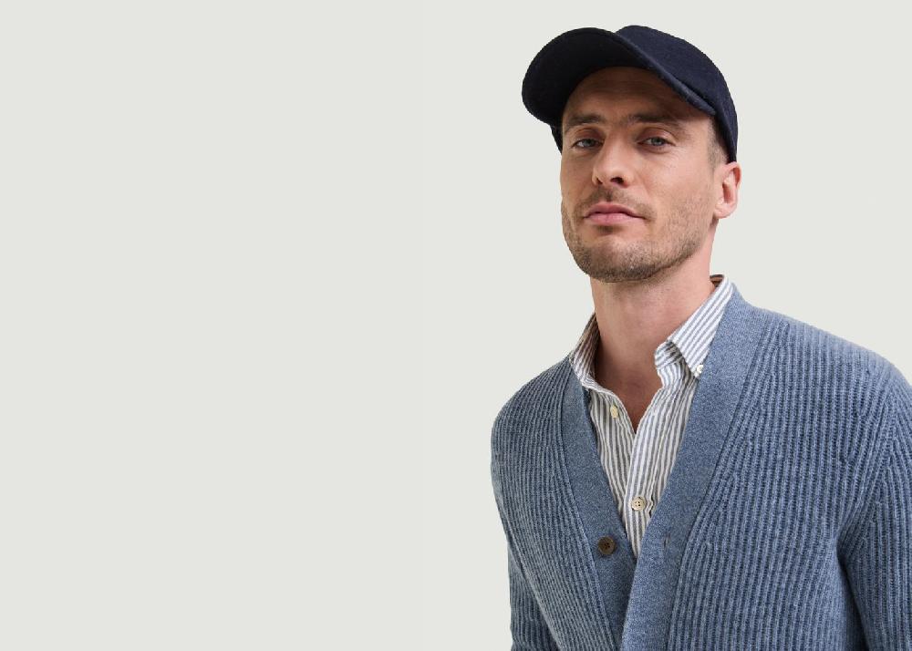 L'exception Cardigan Cachemire Leon Bleu Hircus