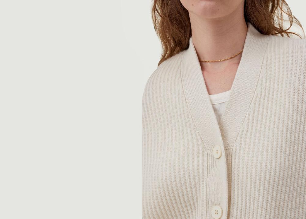 L'exception Cardigan Cachemire Ziggy Blanc Hircus