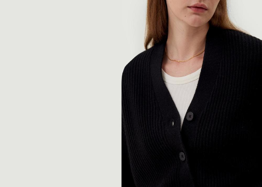 L'exception Cardigan Cachemire Ziggy Noir Hircus