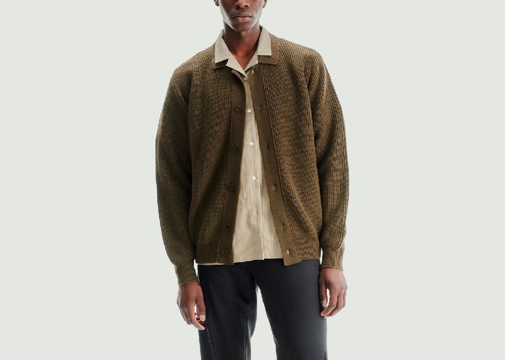 L'exception Cardigan Galway Khaki Noyoco
