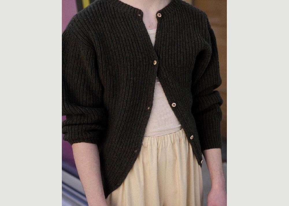 L'exception Cardigan Mea Vert Foncé Baserange