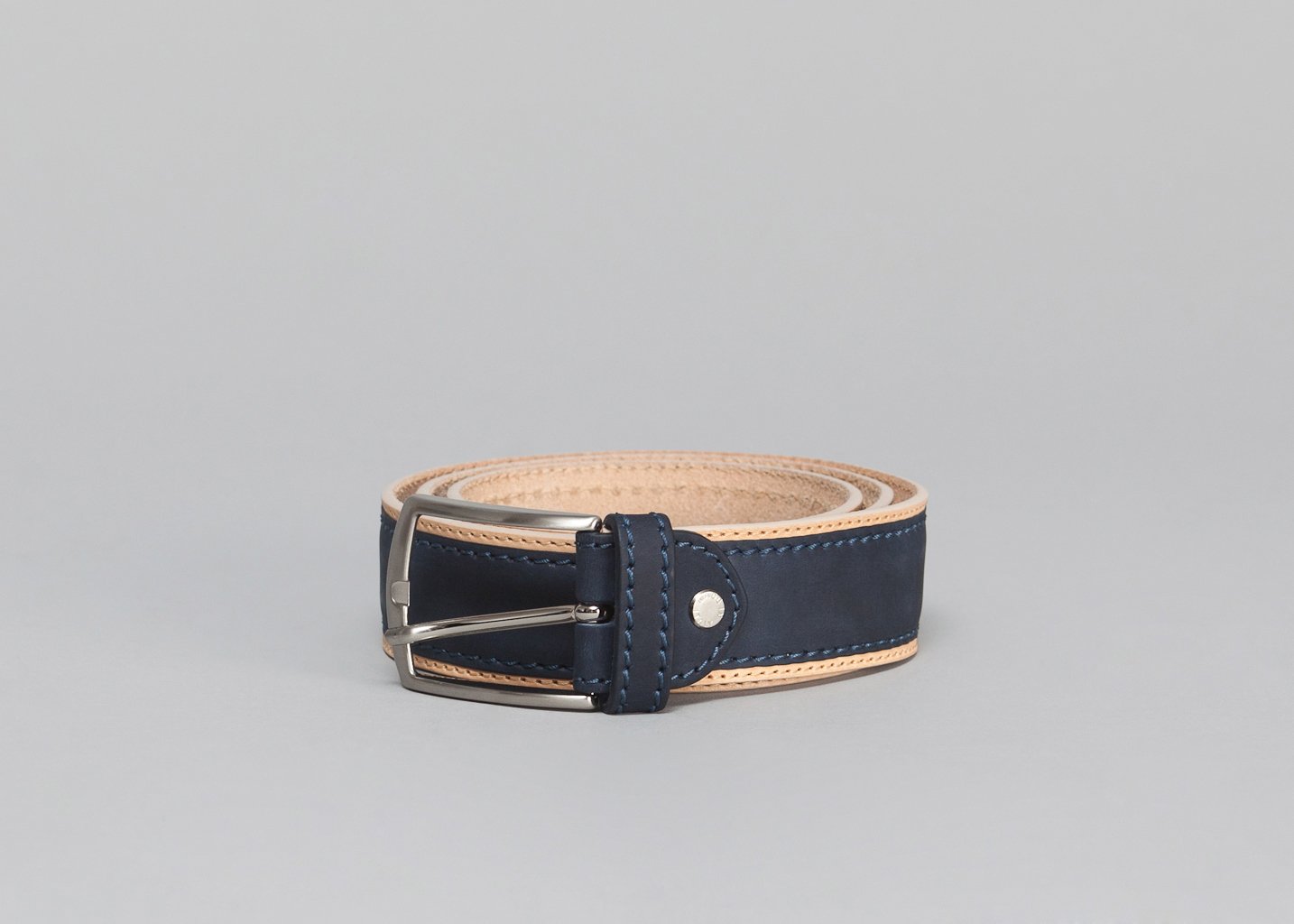 l'exception Ceinture Bicolore Beige Cavalier Bleu