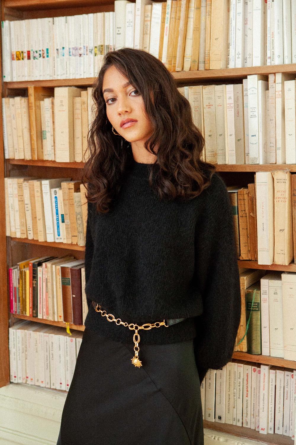 L'exception Ceinture Léna Lézard Noir Fauvette