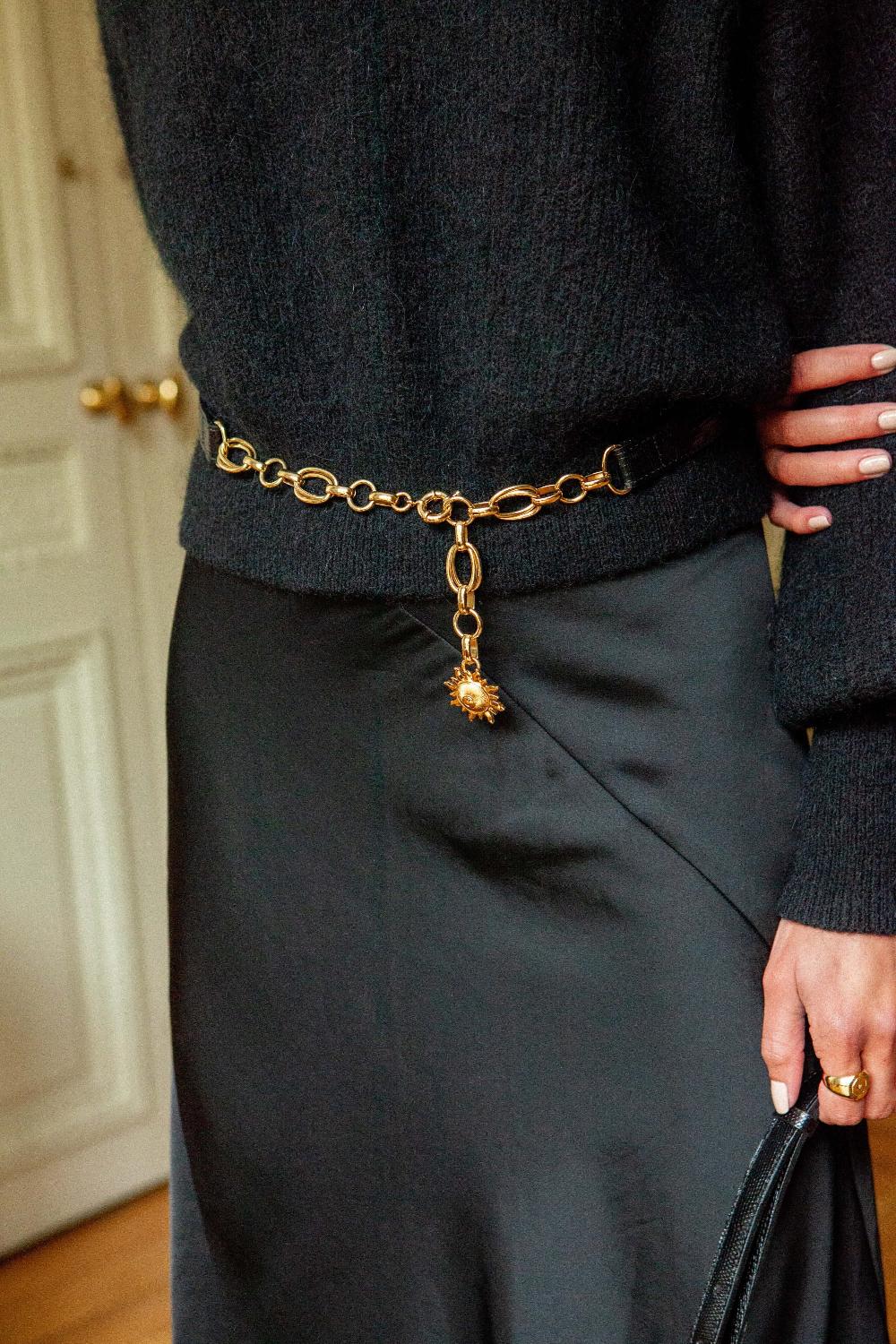 L'exception Ceinture Léna Lézard Noir Fauvette