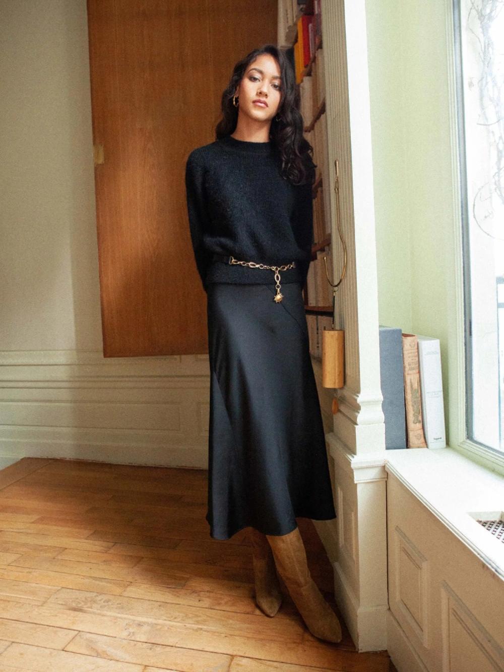 L'exception Ceinture Léna Lézard Noir Fauvette