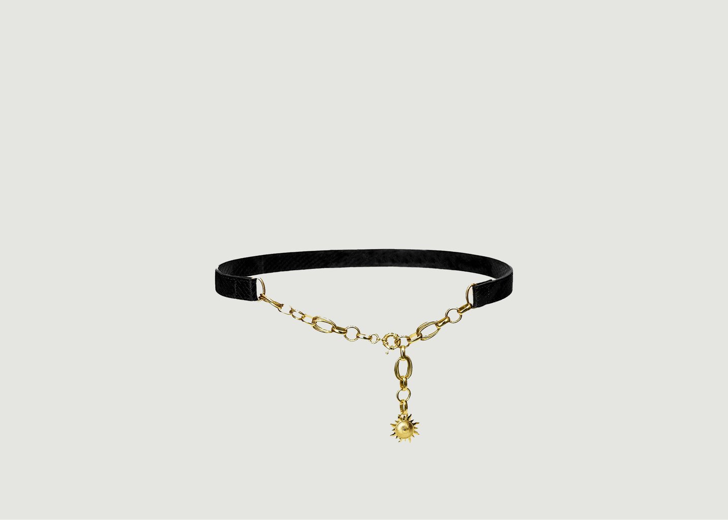 l'exception Ceinture Léna Lézard Noir Fauvette