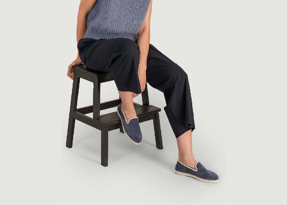 L'exception Chausson Femme Cuir Denim Angarde