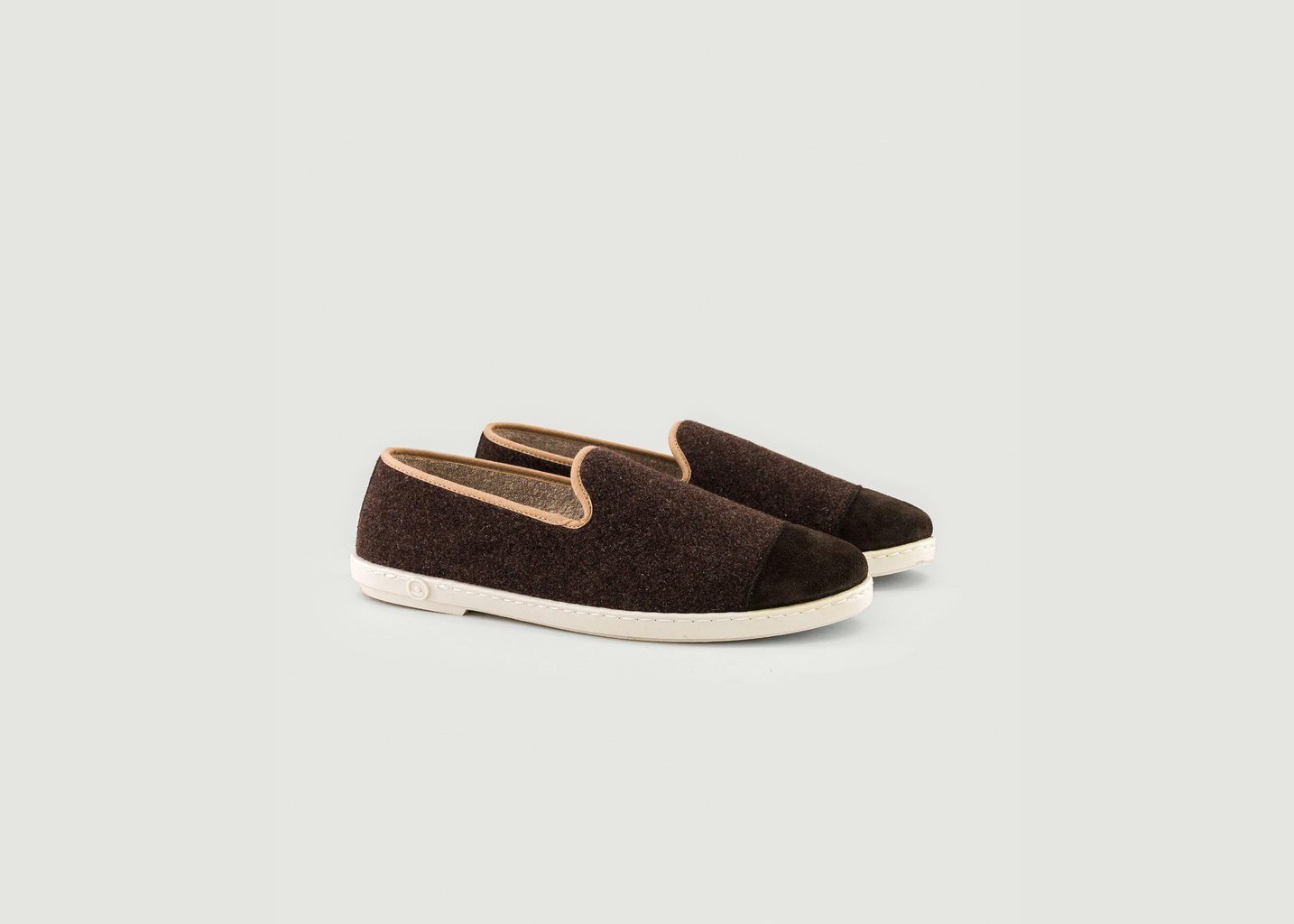 l'exception Chausson homme laine Marron Angarde