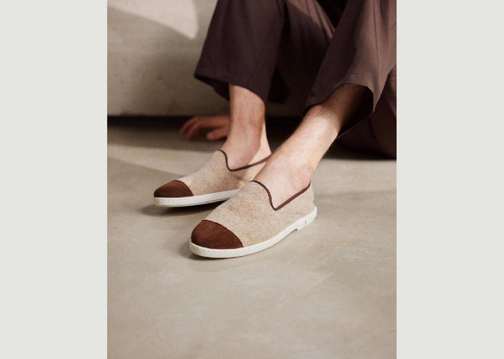 L'exception Chausson Homme Laine Sable Angarde