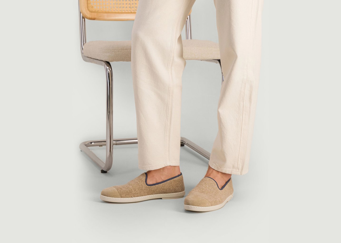 L'exception Chausson Homme Laine Sable Angarde