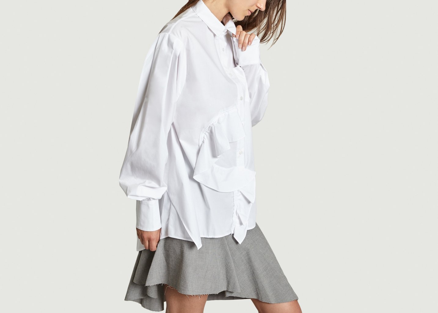 L'exception Chemise à Volants Blanc Masha Ma