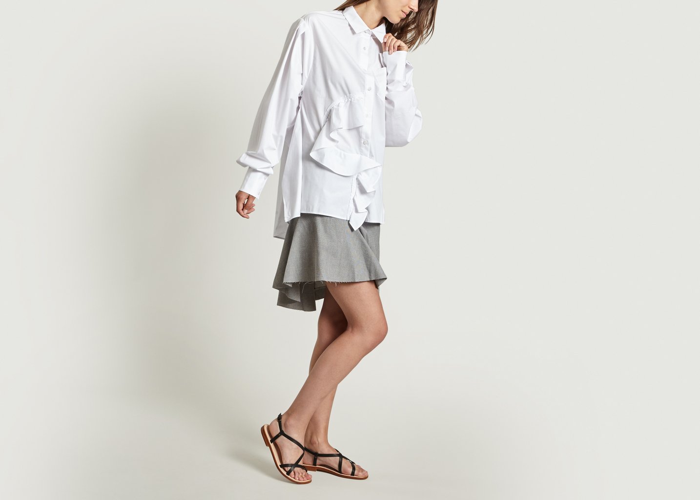 L'exception Chemise à Volants Blanc Masha Ma