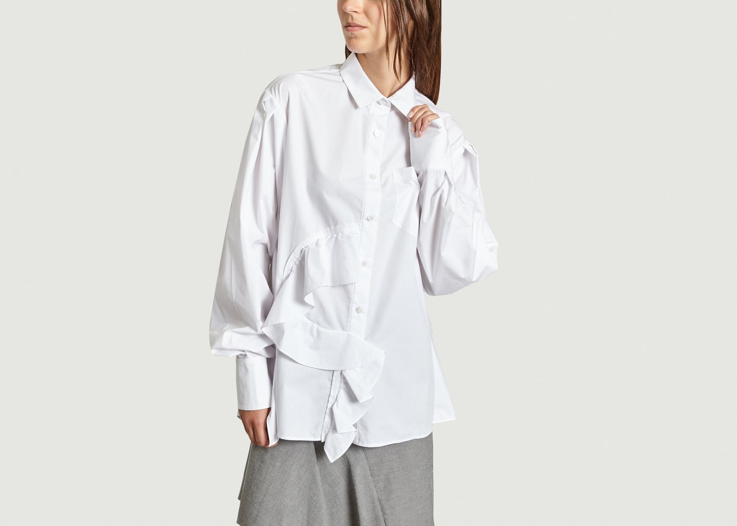 l'exception Chemise à Volants Blanc Masha Ma