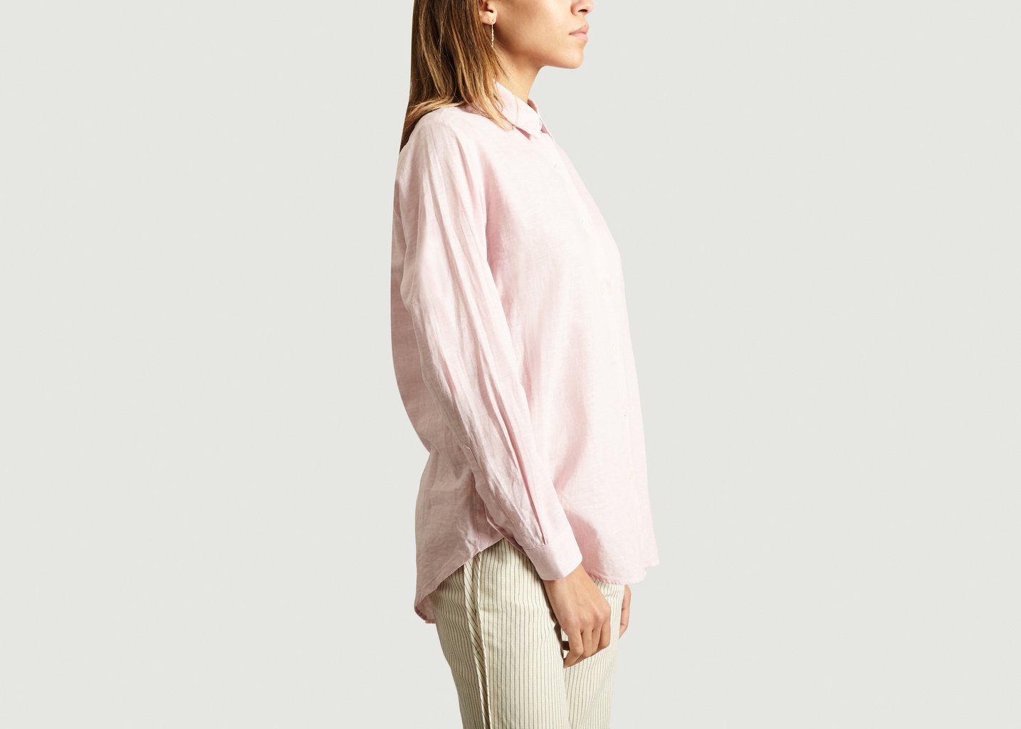 L'exception Chemise Boyfriend Rose Pâle Folk