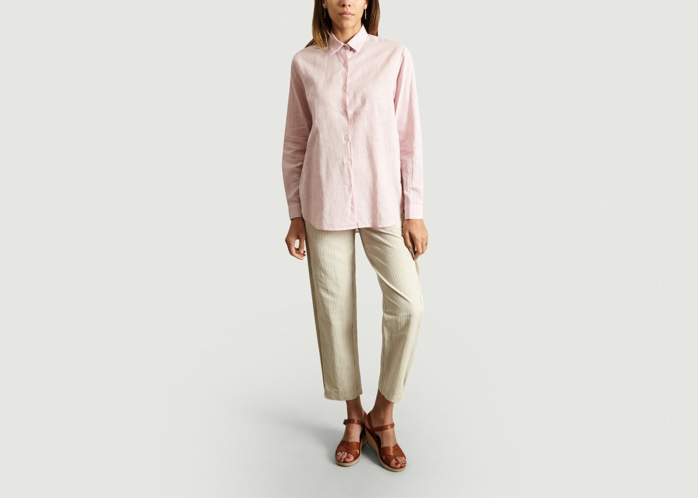L'exception Chemise Boyfriend Rose Pâle Folk