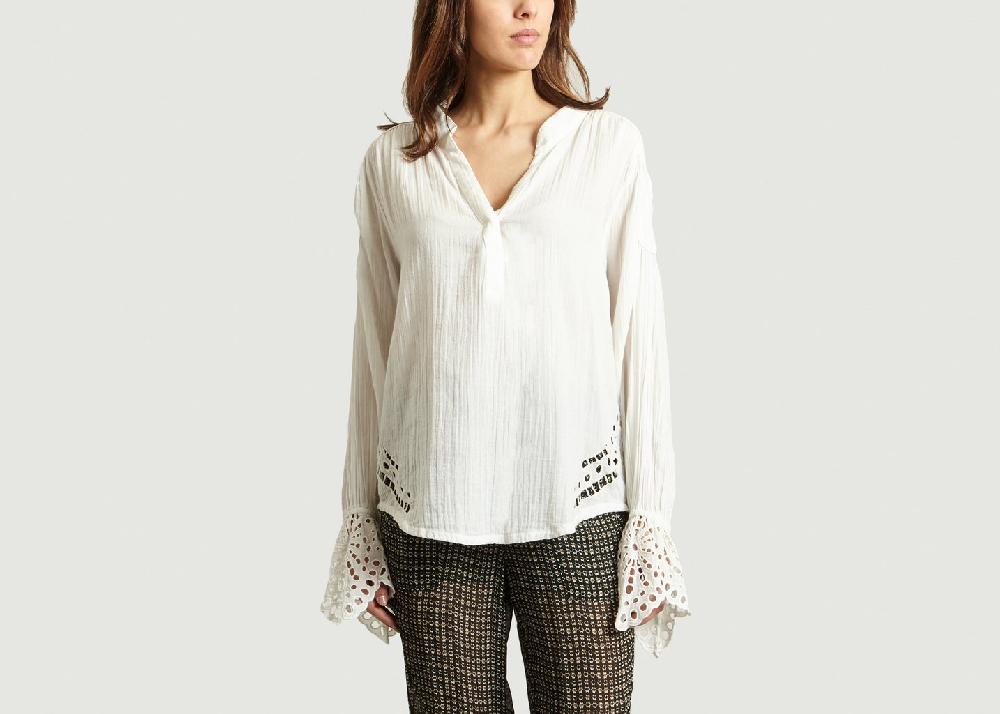 l'exception Chemise Broderie Blanc NUE 19.04